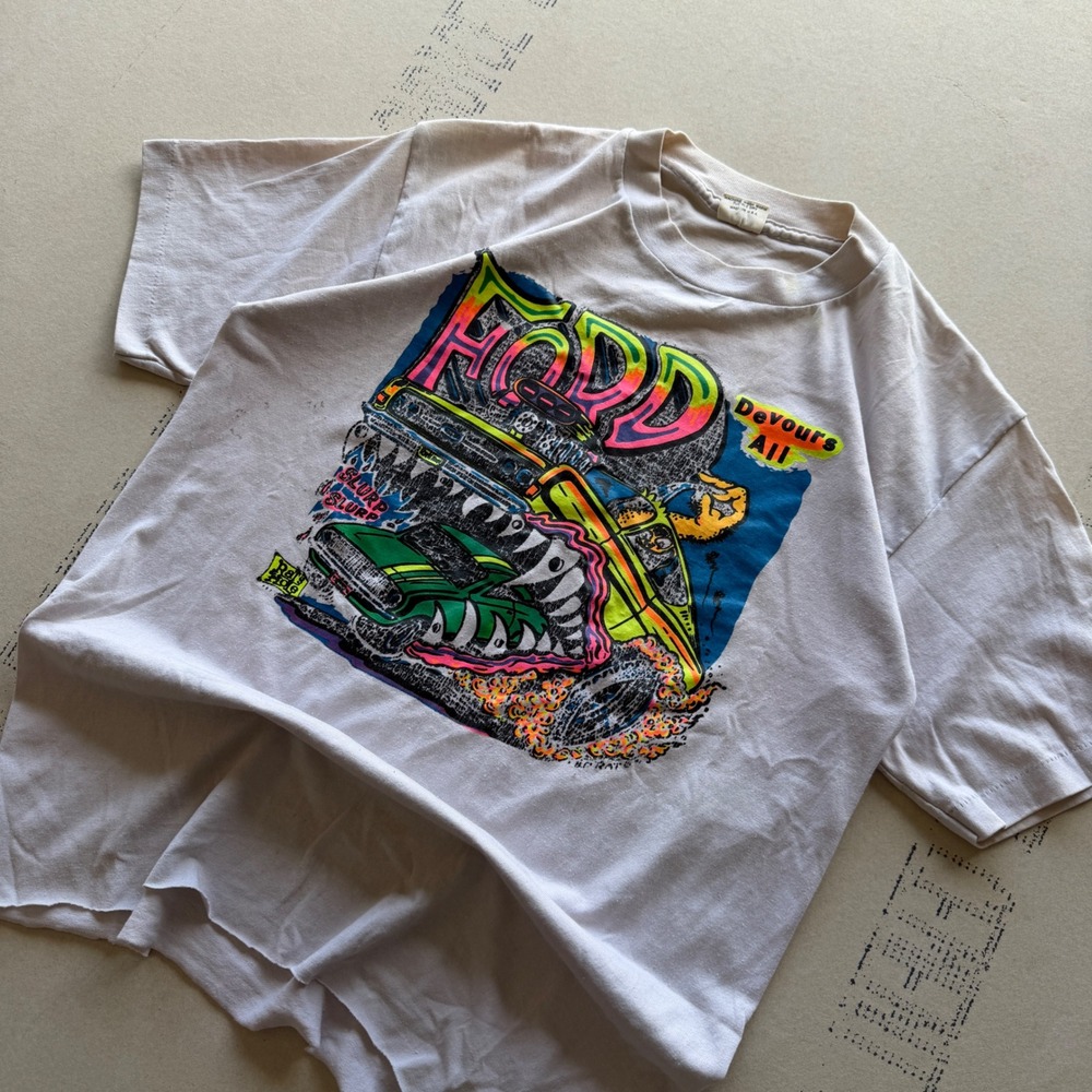 Vintage 80s Rare Rat Fink Ford‎ Devours All T-shirt